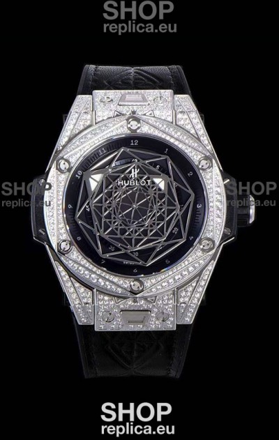 Hublot Big Bang One Click Sang Bleu 1:1 Mirror Replica in Stainless Steel Casing 45MM - Black Dial