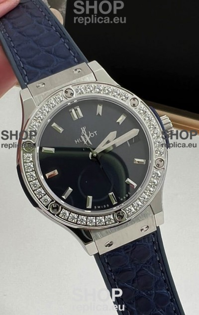 Hublot Classic Fusion Stainless Steel 33MM Blue Dial Swiss Quartz Movement Watch 1:1 Mirror Quality