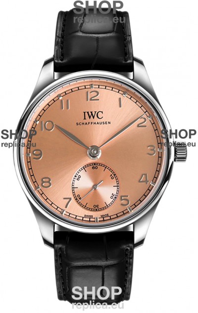 IWC Portugieser Automatic 40 IW358313 Pink Dial in Stainless Steel 1:1 Mirror Replica Watch 