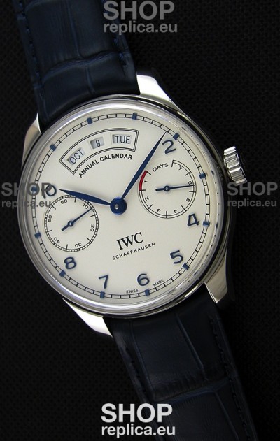 IWC Big Pilot Annual Calender Steel Case Blue Strap IW503501 1:1 Mirror Replica