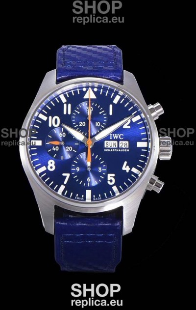 IWC Pilot's Chronograph Steel 1:1 Mirror Replica in Blue Dial Watch 