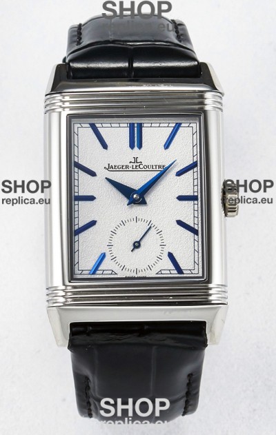 Jaeger-LeCoultre Reverso Super Clone DuoFace Blue/White Steel Replica Watch 