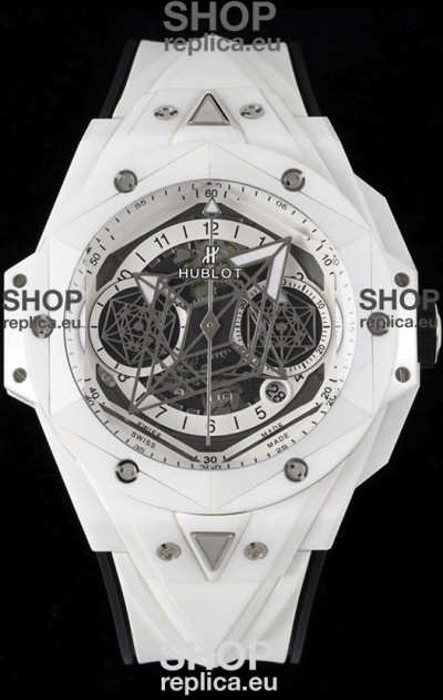 Hublot Big Bang UNICO Sang Bleu II White Ceramic 1:1 Mirror Quality Swiss Replica Watch 