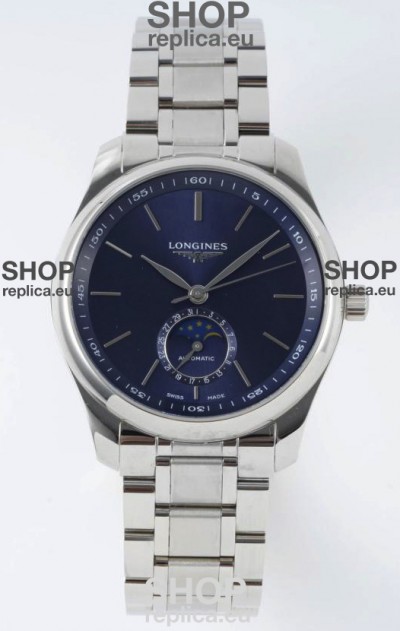 Longines Master Collection Automatic Moonphase Blue Dial Swiss Replica Watch Steel Strap
