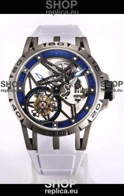 Roger Dubuis Excalibur Spider Flying Tourbillon Skeleton Titanium Casing 45MM 1:1 Mirror Swiss Watch