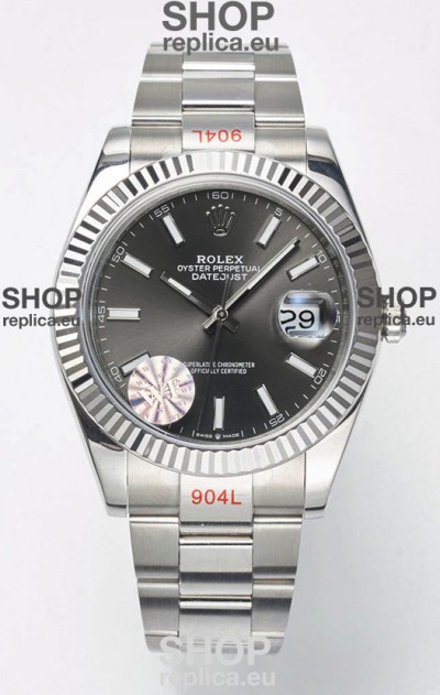 Rolex Datejust Cal.3235 Movement Swiss Watch 1:1 Mirror Replica 904L Steel 41MM - Grey Dial 