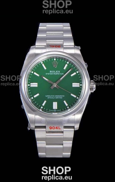 Rolex Oyster Perpetual REF#124300 41MM Cal.3230 Movement Swiss Replica Green Dial 904L Steel 1:1 Mirror Replica Watch