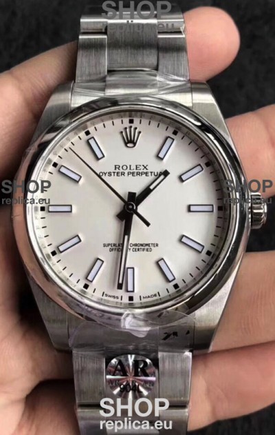 Rolex Oyster Perpetual REF#124300 41MM Cal.3230 Movement Swiss Replica White Dial 904L Steel 1:1 Mirror Replica Watch