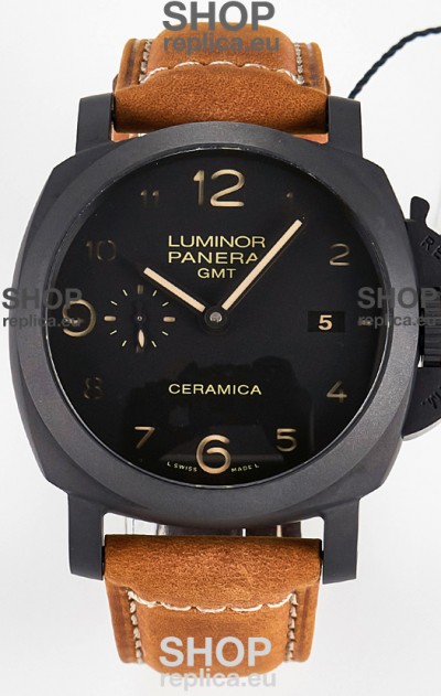 Panerai Super Clone Luminor Marina 42MM PAM441 GMT Ceramica Case Swiss Replica Watch