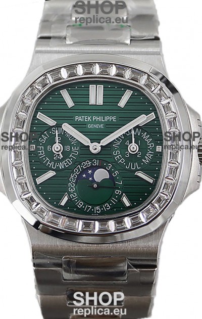 Patek Philippe Nautilus 5740 Perpetual Calendar Stainless Steel Green Dial Swiss Replica Watch 