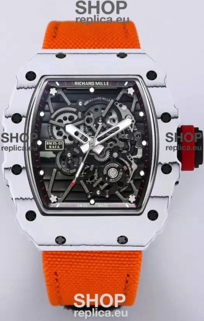 Richard Mille RM35-01 Rafael Nadal Carbon Fiber Casing with Genuine Tourbillon Super Clone Watch