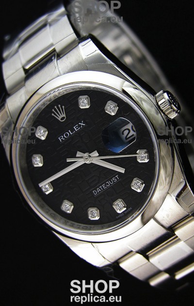 Rolex Datejust Japanese Replica Watch - Black Dial in 36MM with Oyster Strap