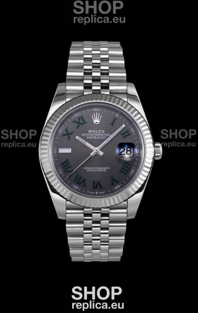 Rolex Datejust Wimbledon Edition Japanese Replica Watch - Grey Dial in 41MM 