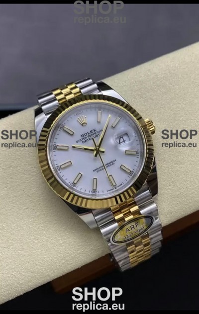 Rolex Datejust M126333 41MM ETA3235 72 Hours Power White Dial Jubilee 1:1 Mirror Replica Yellow Gold 904L Steel