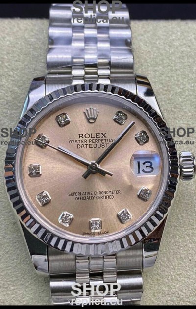 Rolex Datejust 31MM Swiss 1:1 Mirror Replica in 904L Steel - Champange Dial