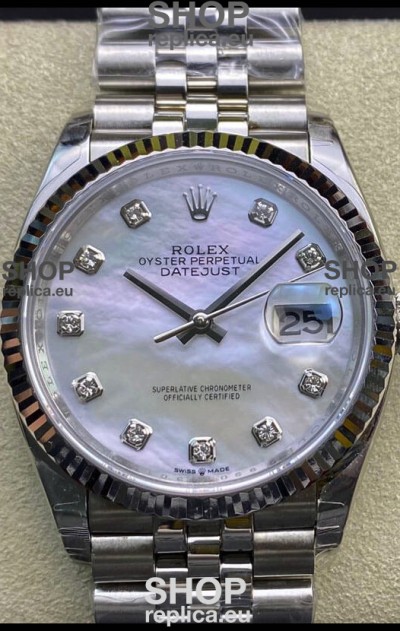 Rolex Datejust 178384 31MM Swiss 1:1 Mirror Replica in 904L Steel - White Pearl Dial 