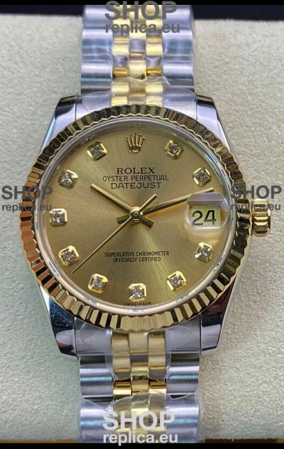 Rolex Datejust 278273 31MM Swiss Replica in 904L Steel in Gold Dial - 1:1 Mirror Replica