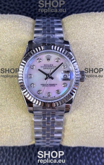 Rolex Datejust 28MM Swiss Watch in 904L Pearl Dial - 1:1 Mirror Replica 