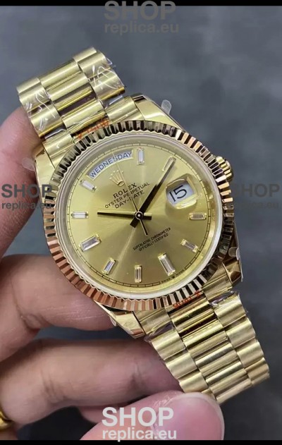 Rolex Day Date Presidential 18K Rose Gold Watch 40MM - Gold Dial 1:1 Mirror Quality