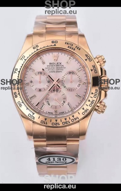Rolex Cosmograph Daytona M116515ln-0061 Rose Gold Sundust Dial Original Cal.4130 Movement - 904L Steel Watch