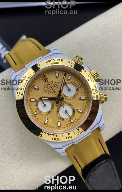 Rolex Cosmograph Daytona DiW GOLDEN ESSENCE Edition White Carbon Fiber Watch - Cal.4130 Movement 