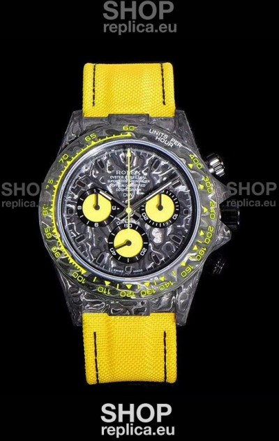 Rolex Daytona DiW Yellow Edition Edition Forged Cabon Casing 1:1 Mirror Replica