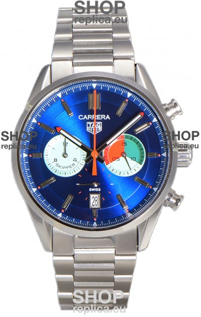 Tag Heuer Carrera Carrera Skipper 39 Chronograph Swiss Quartz Replica Watch Blue Dial 