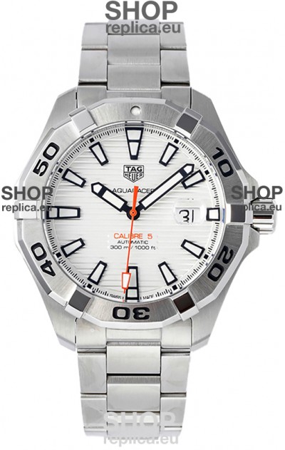 Tag Heuer Aquaracer Calibre 5 1:1 Mirror Replica Watch White Dial 904L Steel 44MM