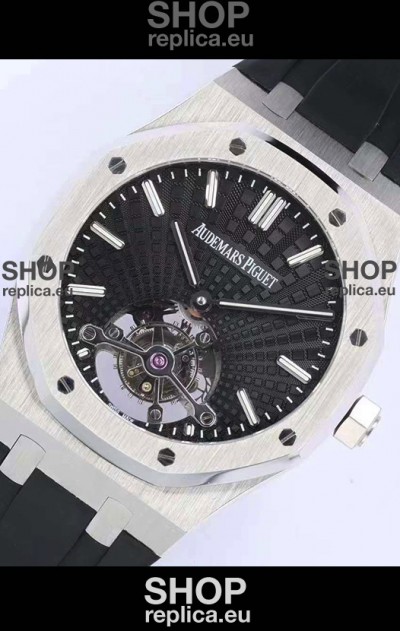 Audemars Piguet Royal Oak Tourbillon 41mm Black Dial in 904L Steel Case Rubber Strap