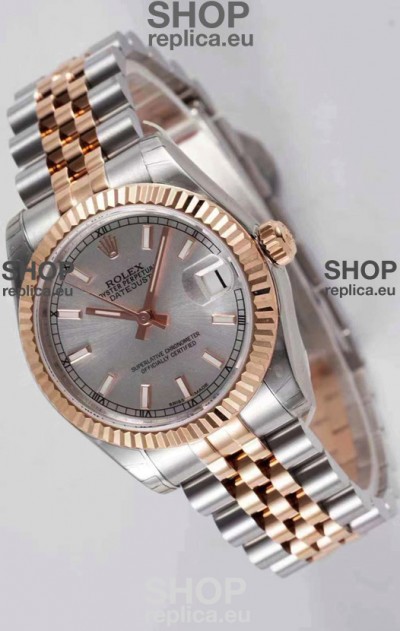 Rolex Datejust 31MM Cal.3135 Movement Swiss Replica Grey Dial Jubilee Strap - Ultimate 904L Steel Watch