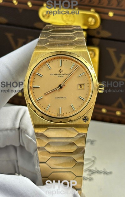 Vacheron Constantin Historiques 222 Super Clone 37MM Yellow Gold Watch in Gold Dial 