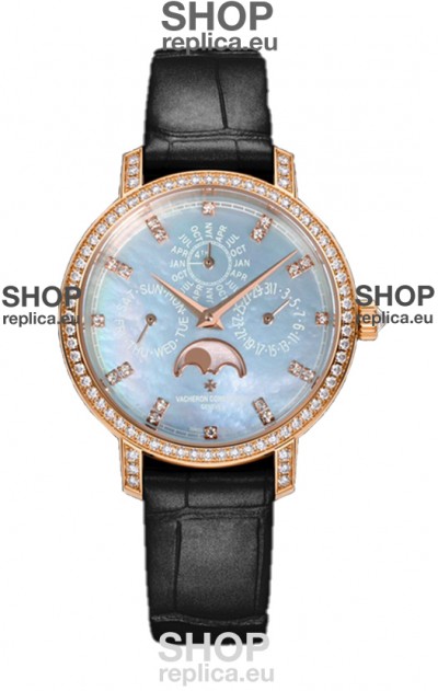 Vacheron Constantin Traditionelle Perpetual Calendar Ultra-Thin Rose Gold Swiss Replica 