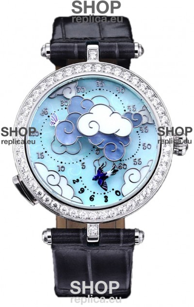 Van Cleef & Arpels Donde Des Papillons Stainless Steel Casing Swiss Movement Replica Watch 