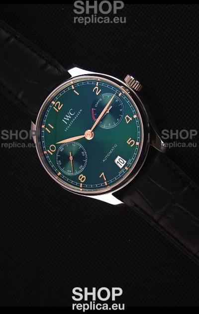 IWC Portugieser Swiss Updated Version - 1:1 Mirror Replica Watch Green Dial Steel Case Watch