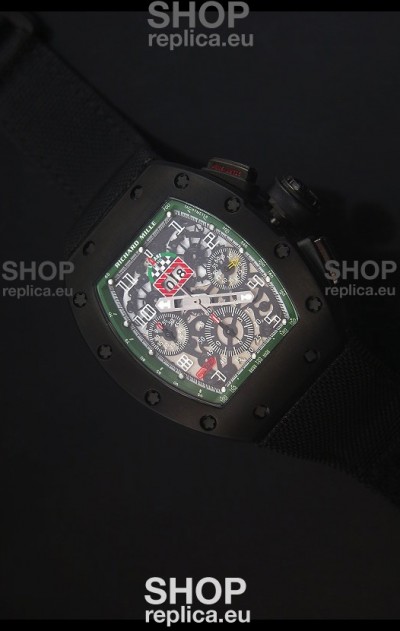 Richard Mille RM011 Filipe Massa PVD Swiss Replica Watch in Black Nylon Strap