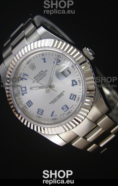 Rolex Datejust II 41MM with Cal.3136 Movement Swiss Replica Watch in Arabic Numerals