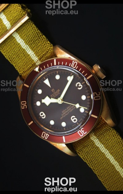 Tudor Heritage Bay Bronze Swiss Replica Watch with NATO Strap 