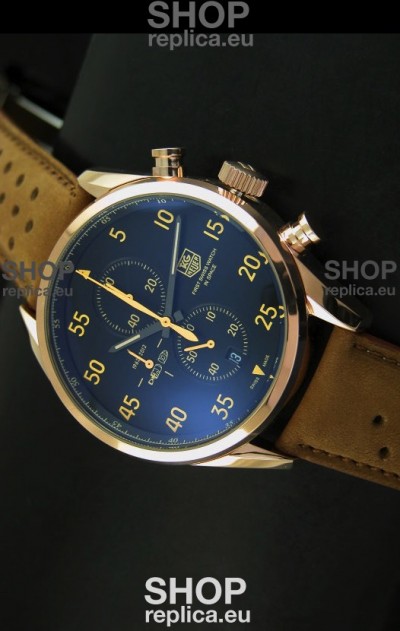 Tag Heuer Carrera 1887 SpaceEX Edition Japanese Quartz Watch in Pink Gold